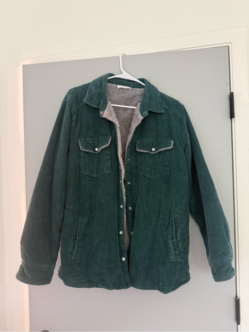 Bluivy Forest Green Corduroy Sherpa-Lined Field Jacket
